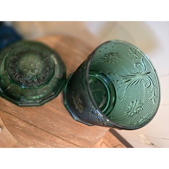 Vintage Indiana Glass Sandwich Spruce Green Canister 7.5" This Is A Rare Piece - Picture 7 of 10